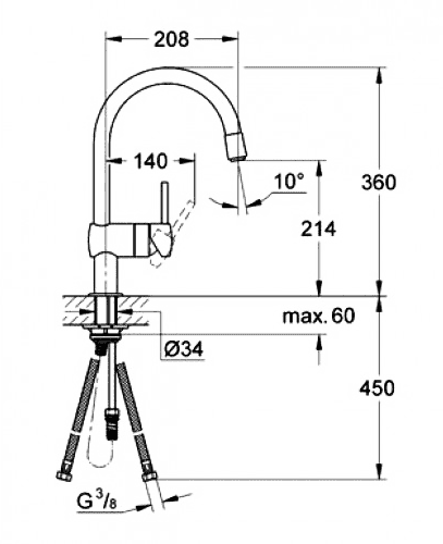 ЧертежGrohe Minta (32918DC0)