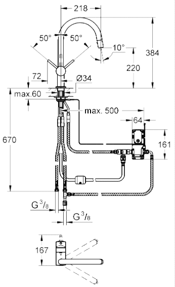 ЧертежGrohe Minta (31358DC0)