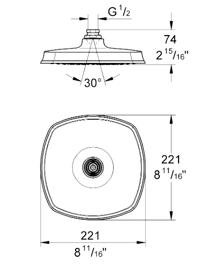 ЧертежGrohe Grandera 210 (27974000)