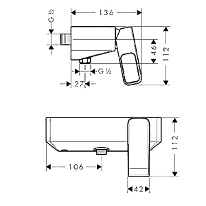 ЧертежAxor Urquiola (11620000)