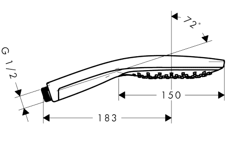 ЧертежHansgrohe PuraVida 150 3jet (28557000)
