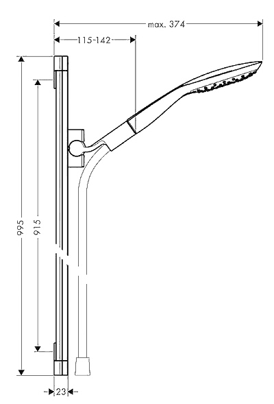 ЧертежHansgrohe PuraVida Unica 0.9 (27853400)