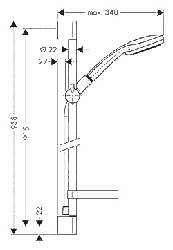 ЧертежHansgrohe Croma 100 Multi/ Unica'C 0.9 (27774000)