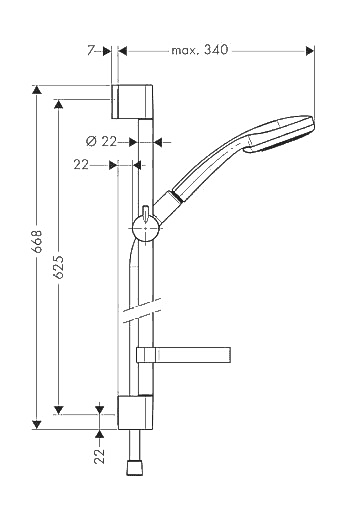 ЧертежHansgrohe Croma 100 Multi/ Unica'C 0.65 (27775000)
