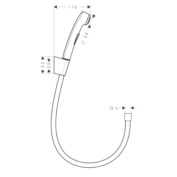 ЧертежHansgrohe Bidette (32128000)