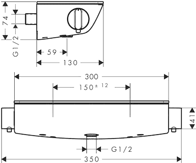 ЧертежHansgrohe Ecostat Select (13161400)