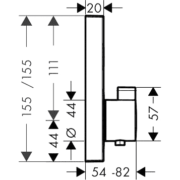 ЧертежHansgrohe ShowerSelect (15762000)