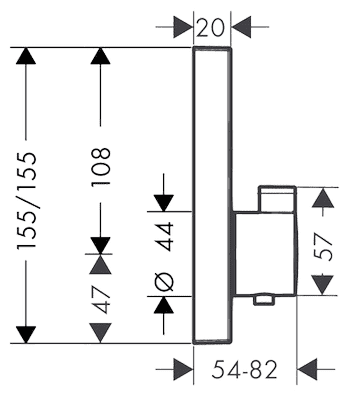 ЧертежHansgrohe ShowerSelect (15763000)