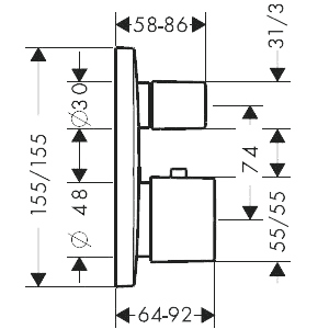 ЧертежHansgrohe PuraVida (15771400)