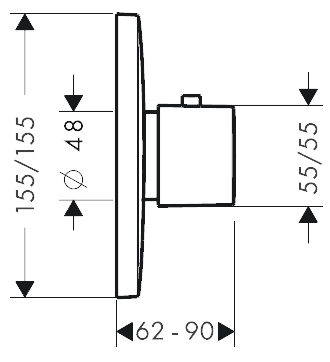 ЧертежHansgrohe PuraVida Highflow (15772400)