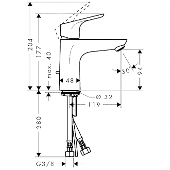 ЧертежHansgrohe Focus (31607000)
