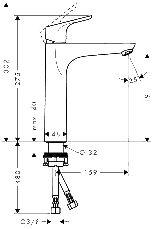 ЧертежHansgrohe Focus (31518000)