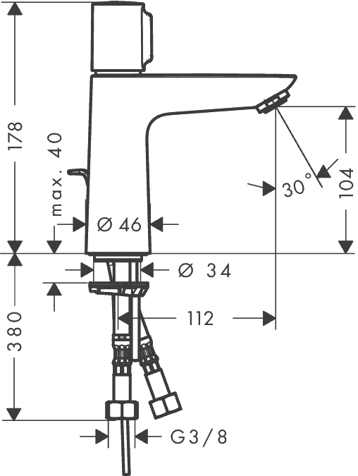 ЧертежHansgrohe Talis Select E (71750000)