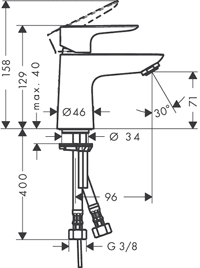 ЧертежHansgrohe Talis E (71702000)