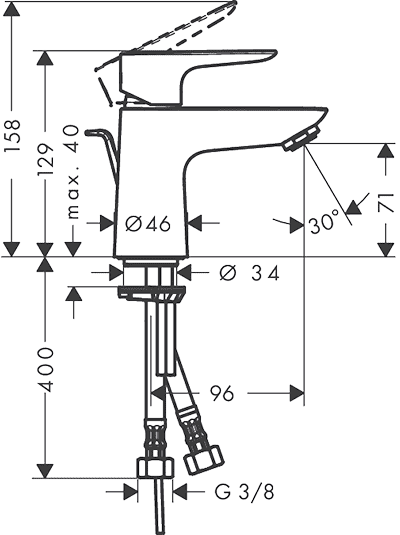 ЧертежHansgrohe Talis E (71707000)