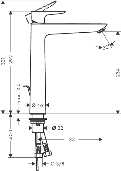 ЧертежHansgrohe Talis E (71716000)