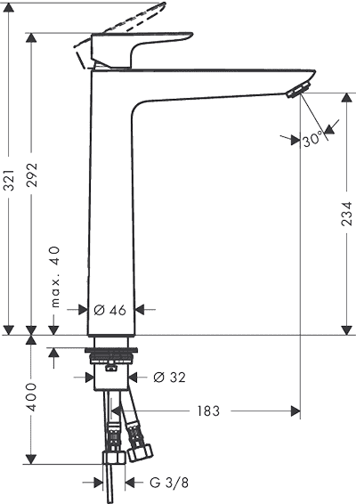 ЧертежHansgrohe Talis E (71717000)