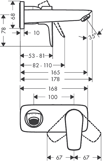 ЧертежHansgrohe Talis E (71732000)