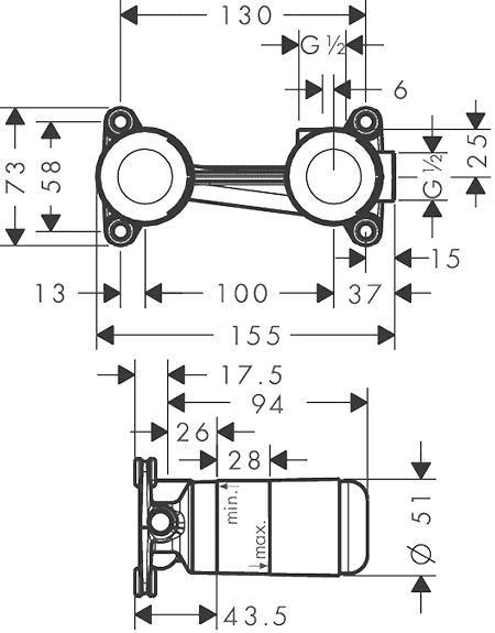 ЧертежHansgrohe Talis E (13622180)