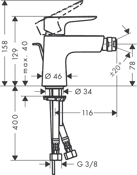 ЧертежHansgrohe Talis E (71720000)