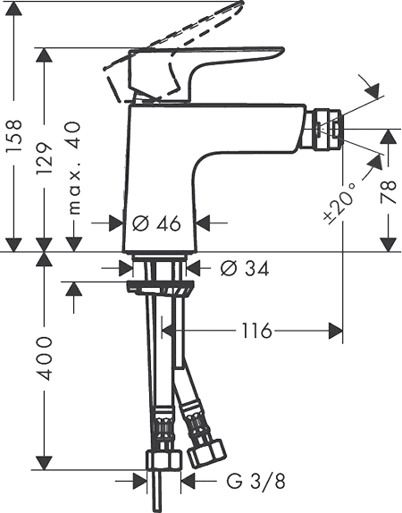 ЧертежHansgrohe Talis E (71721000)