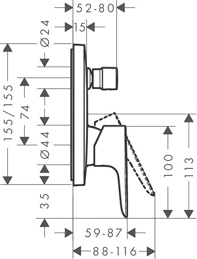 ЧертежHansgrohe Talis E (71474000)