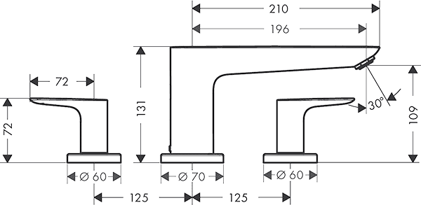 ЧертежHansgrohe Talis E (71747000)