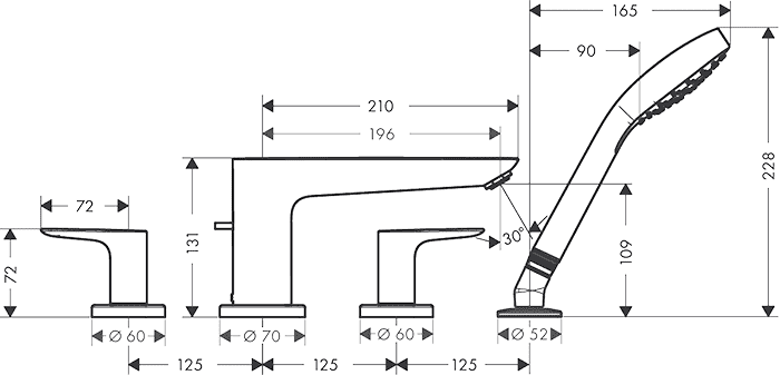 ЧертежHansgrohe Talis E (71748000)