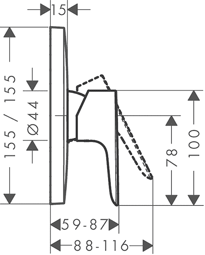 ЧертежHansgrohe Talis E (71765000)