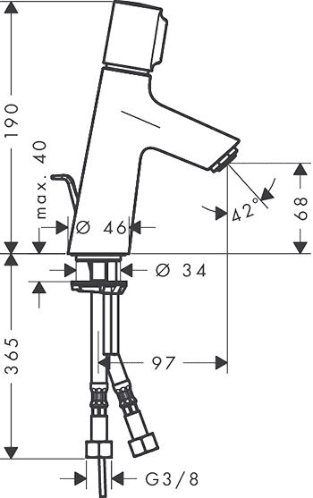 ЧертежHansgrohe Talis Select S (72040000)