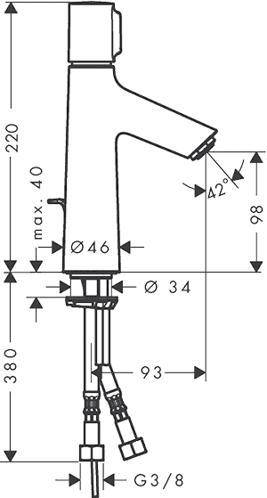 ЧертежHansgrohe Talis Select S (72042000)