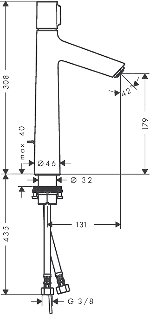ЧертежHansgrohe Talis Select S (72044000)