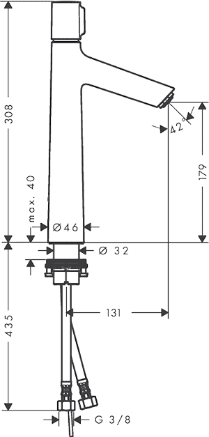 ЧертежHansgrohe Talis Select S (72045000)