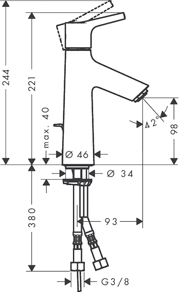 ЧертежHansgrohe Talis S (72024000)