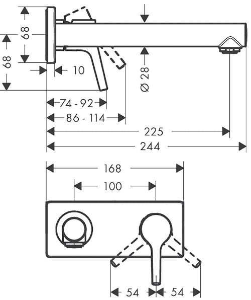 ЧертежHansgrohe Talis S (72111000)