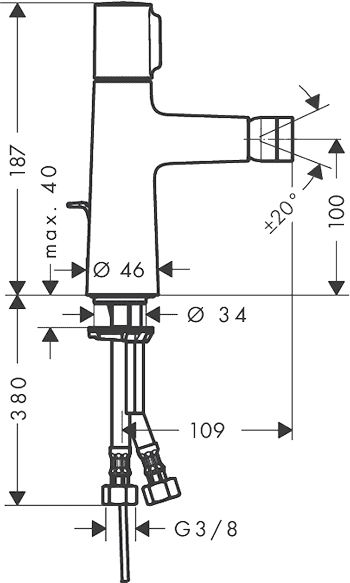 ЧертежHansgrohe Talis Select S (72202000)
