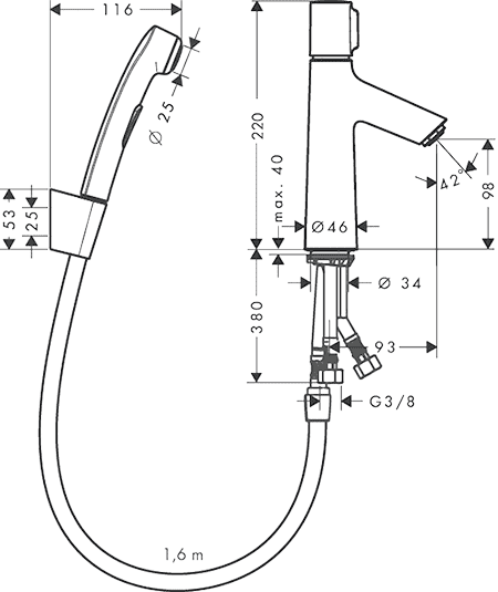 ЧертежHansgrohe Talis Select S (72291000)