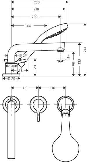 ЧертежHansgrohe Talis S (72416000)