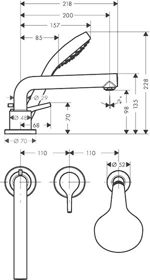 ЧертежHansgrohe Talis S (72417000)