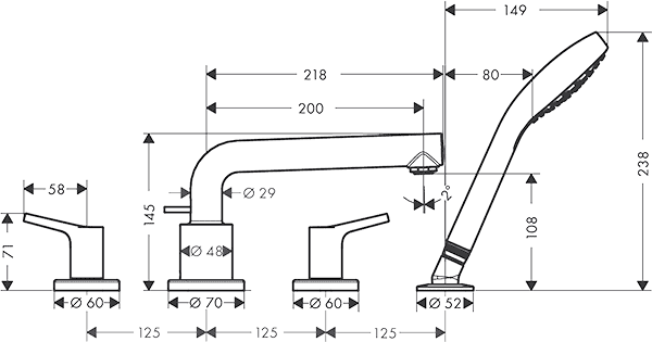 ЧертежHansgrohe Talis S (72419000)