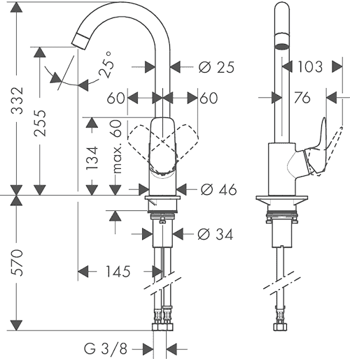 ЧертежHansgrohe Logis (71835000)