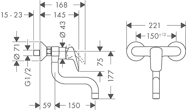 ЧертежHansgrohe Logis (71836000)