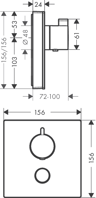 ЧертежHansgrohe ShowerSelect (15735400)