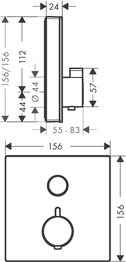 ЧертежHansgrohe ShowerSelect (15737400)