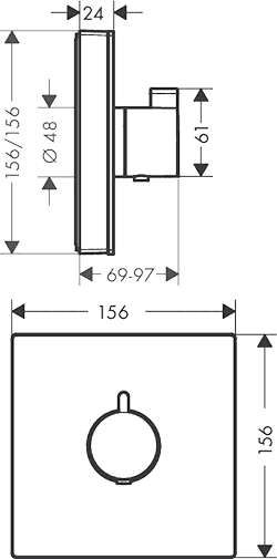 ЧертежHansgrohe ShowerSelect (15734400)