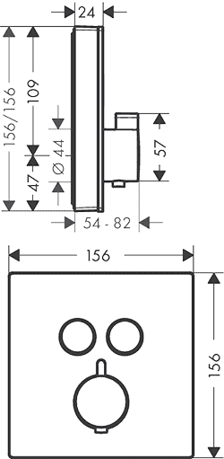 ЧертежHansgrohe ShowerSelect (15738400)