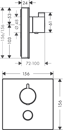 ЧертежHansgrohe ShowerSelect (15735600)