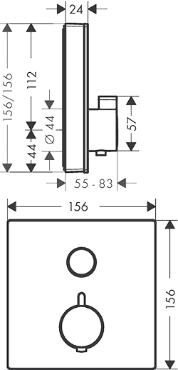 ЧертежHansgrohe ShowerSelect (15737600)