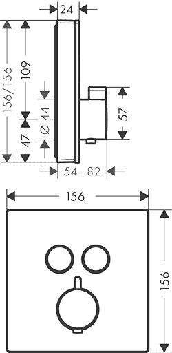 ЧертежHansgrohe ShowerSelect (15738600)