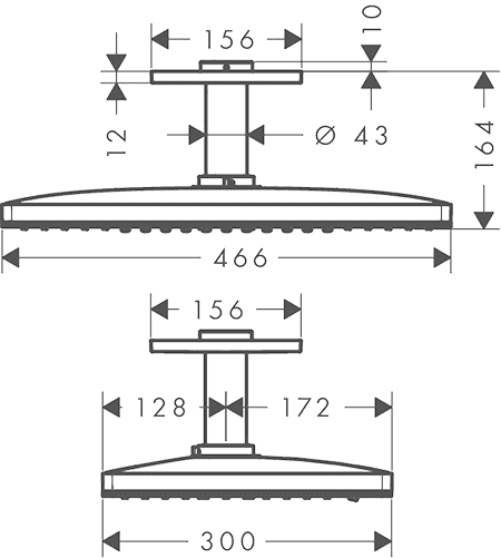 ЧертежHansgrohe Rainmaker Select (24016400)